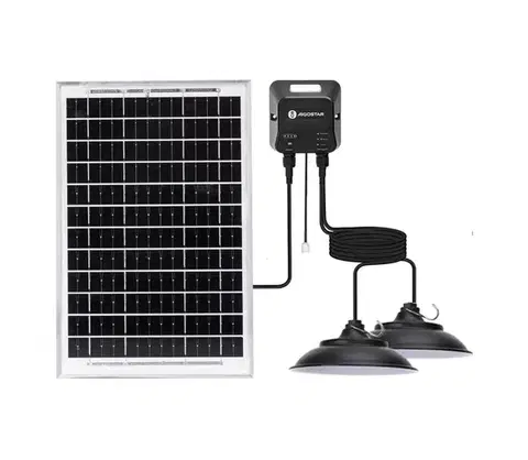 Svietidlá  B.V.  - LED solárny luster so senzorom 2xLED/35W/12V 6000 mAh 6500K priemer 15 cm B1020135O