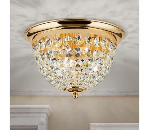 Svietidlá Orion DLU 1840/35-Krištáľové str. svietidlo PLAFOND 3xE27/40W/230V pr.35 cm zlatá DLU 1840/35 gold