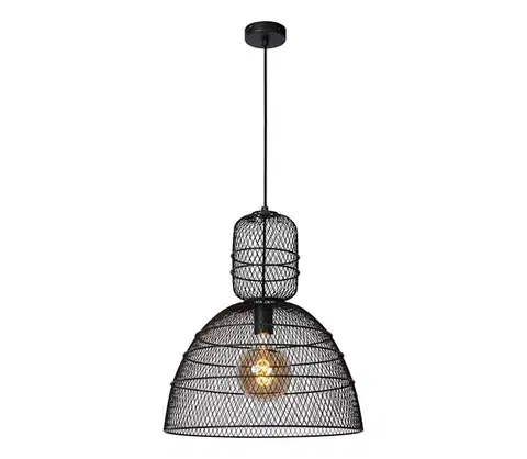Svietidlá Lucide 78395/01/30 - Luster na lanku GASSET 1xE27/60W/230V čierna 78395/01/30