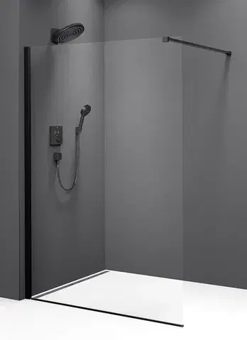 Sprchovacie kúty POLYSAN - MODULAR SHOWER BLACK stena na inštaláciu na múr, jednodielna, 800  MS1-80B