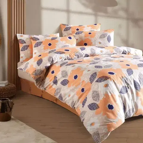 Obliečky Obliečky bavlnené Daisy Orange 200x140cm+90x70cm TiaHome