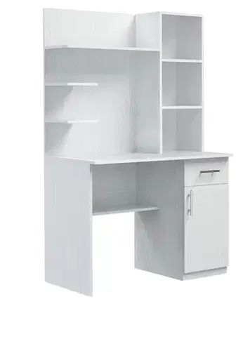 Písacie stoly JONAS PC stolík E6-biele drevo-pravé