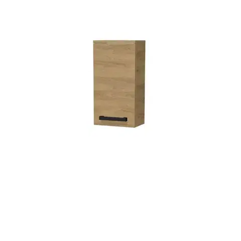 Kúpeľňový nábytok Kúpeľňová skrinka nízka s čiernou úchytkou SAT Cube Way 32,5x63x20 cm dub Hickory mat CUBE3CH32DH CUBE3CH32DH