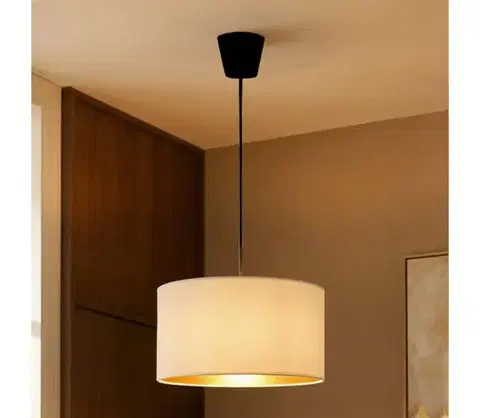 Svietidlá BRILAGI - Závesné svietidlo na lanku VELVET 1xE27/60W/230V pr. 40 cm krémová/zlatá 8590828052265