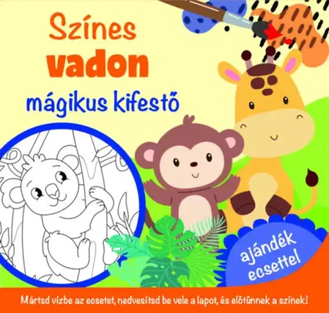 Nalepovačky, vystrihovačky, skladačky Színes vadon - mágikus kifestő - ajándék ecsettel