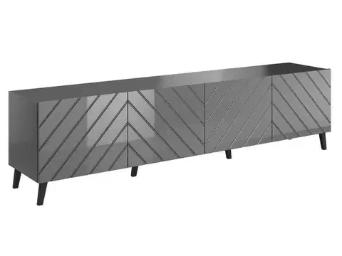 TV stolíky CAMA MEBLE Abeto 200 tv stolík grafit / grafit lesk
