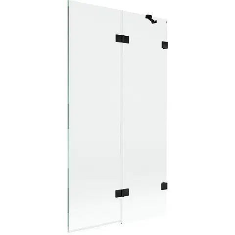 Sprchové dvere MEXEN/S - Lunar vaňová zástena 2-krídlová pravá 100 x 150, transparent, čierna 897-100-100-70-00-P