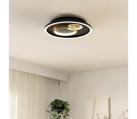 Svietidlá Eglo 901244 - LED stropné svietidlo TIRIOLO LED/14W/230V+LED/8,5W čierne/zlaté 901244