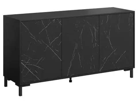 Komody CAMA MEBLE Marmo 150 3D trojdverová komoda čierna