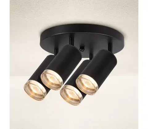 Svietidlá BRILAGI - Kúpeľňové bodové svietidlo SELE AQUA 4xGU10/30W/230V IP44 čierna WO-T7-B-OEM