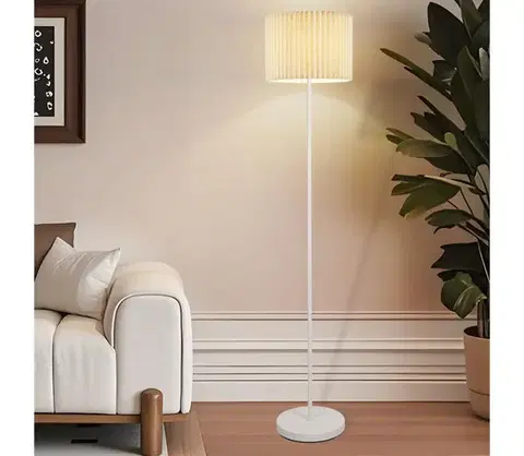 Lampy BRILAGI - Stojacia lampa NORDIC WAVE 1xE27/15W/230V ľan/biela BRI397