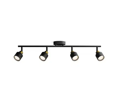 Svietidlá Philips - Bodové svietidlo NIALL 4xGU10/5W/230V čierna/mosadz 8720169300132