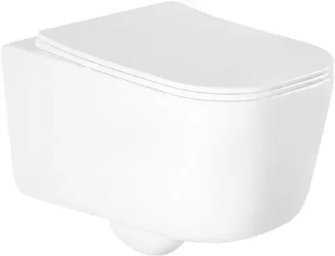 Záchody MEXEN/S - Stella Závesná WC misa vrátane sedátka s slow-slim, duroplast, biela 30680900