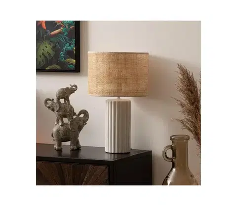 Lampy Atmosphera - Stolná lampa TYLIA 1xE14/60W/230V ratan 202662