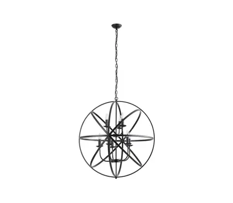 Svietidlá Searchlight 2478-8BK - Závesný luster ORBIT na reťazi 8xE14/60W/230V čierny 2478-8BK