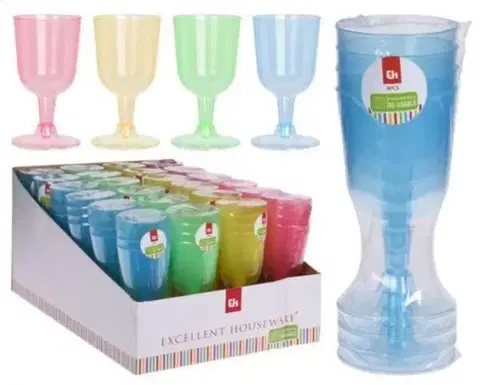 Poháre Kinekus Pohár na víno PP, objem 160ml, balenie 4ks