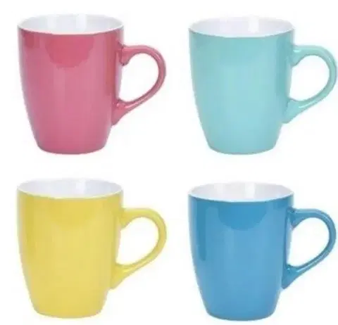 Hrnčeky a šálky Kinekus Hrnček keramický  340 ml sada 4 ks farebný mix