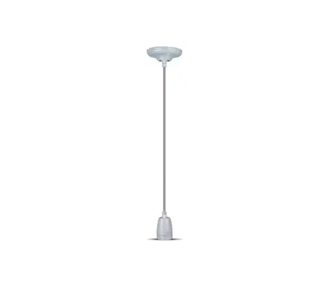 Predlžovacie káble  Napájací kábel 1xE27/60W/230V šedá/porcelán 3808