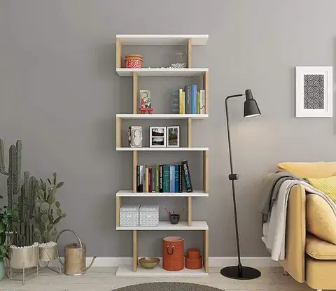 Knižnice Knižnica Bates - White, Oak