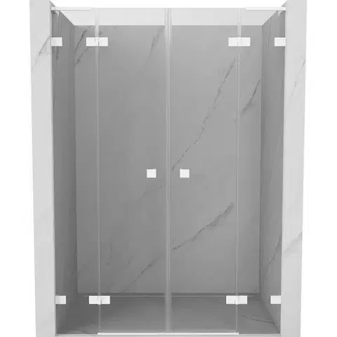 Sprchovacie kúty MEXEN/S - Lunar L Duo sprchové dvere krídlové 140, transparent, biela 834DL-140-000-20-00