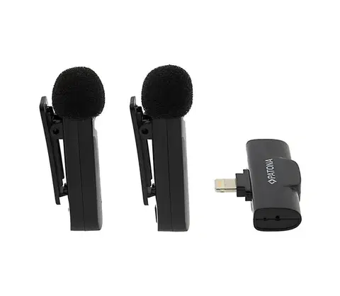 Predlžovacie káble PATONA - SADA 2x Bezdrôtový mikrofón s klipom pre iPhone USB-C 5V PT9875