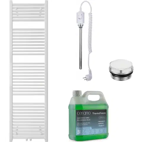 Doplnky do kúpeľne CERANO - Kúpeľňový elektrický radiátorový set Lincoln - 600W - biela matná - 1800x500 mm CER-978869