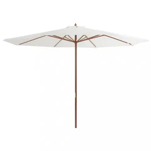 Slnečníky Slnečník Ø 350 cm látka / drevo Dekorhome