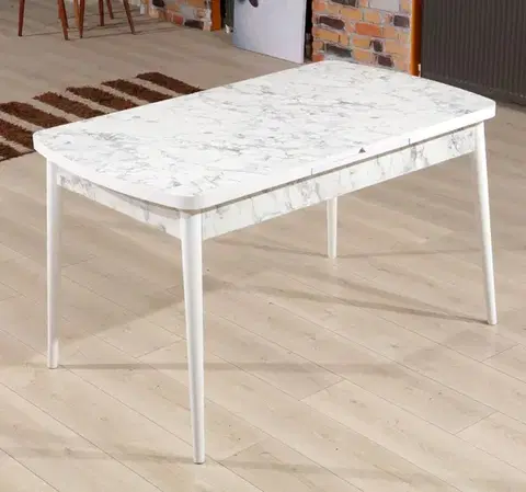 Jedálenské stoly Extendable Dining Table Carrara - White, Grey