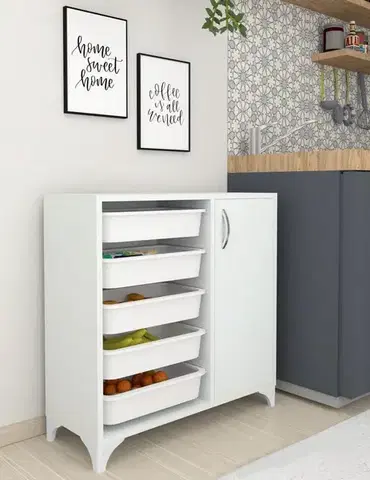 Kuchynské skrinky LIXA 5 skrinka/úložný box, biela