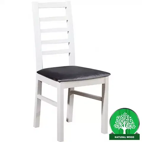 Drevené stoličky Stolička W131 biely tk.primo 8803