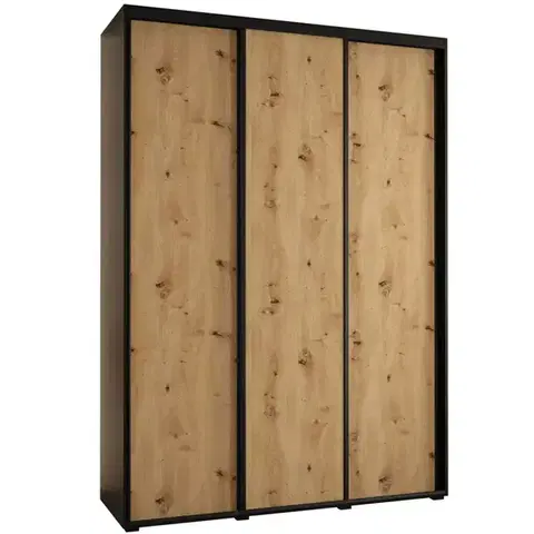 Šatníkové skrine Skriňa 45 Canaris 1 200 čierna/artisan/čierna
