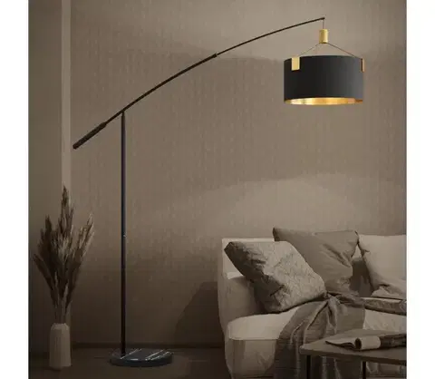 Lampy Eglo 39966 - Stojacia lampa TORTOLA 3xE27/40W/230V čierna/zlatá 39966
