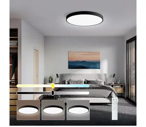 Svietidlá  NEO 07249L-LED Stmievateľné svietidlo SEMPLICI 48W/230V Wi-Fi Tuya černá+ DO 07249L
