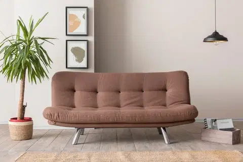 Pohovky a gauče Trojmiestna rozkladacia pohovka Misa Small Sofabed - Light Brown