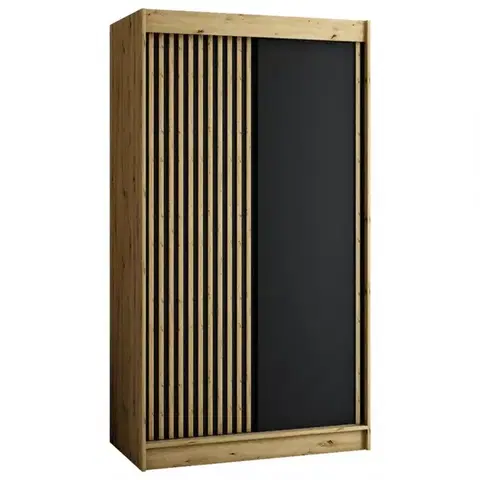 Šatníkové skrine Skriňa Lamelo 120 Dub Artisan/čierna