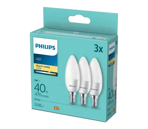 LED osvetlenie SADA 3x LED Žiarovka Philips B35 E14/5W/230V 2700K 8719514313385
