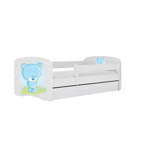 Postele pre dievčatá Detská Posteľ. Babydreams+Sz+M Biely 70x140 Medveď Modrý