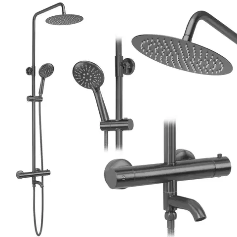 Sprchy a sprchové panely REA - Sprchová sada s termostatom LUNGO Titan REA-P6386