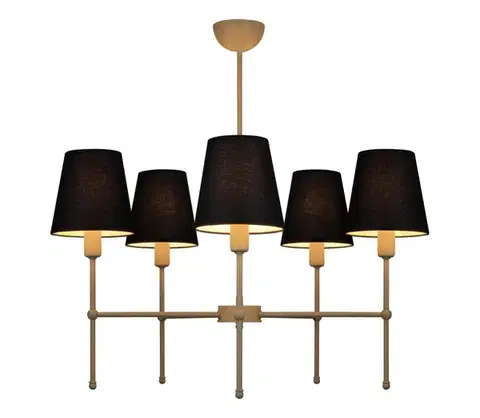 Svietidlá  Luster na tyči MADELA 5xE14/40W/230V čierna/béžová 0479