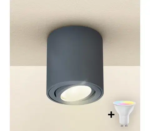 Svietidlá BRILAGI - LED RGBW stmievateľné bodové svietidlo MIA 1xGU10/4,8W/230V 84x80 mm antracit BG1032+AI2382