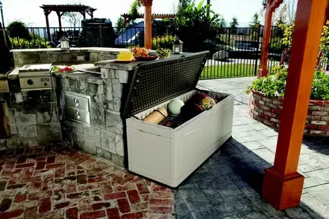 Záhradné úložné boxy Záhradný úložný box 495l plastový Dekorhome