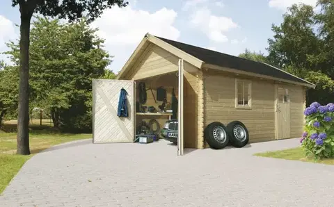 Záhradné domčeky Prístrešok na auto 387 x 537 cm smrek Dekorhome