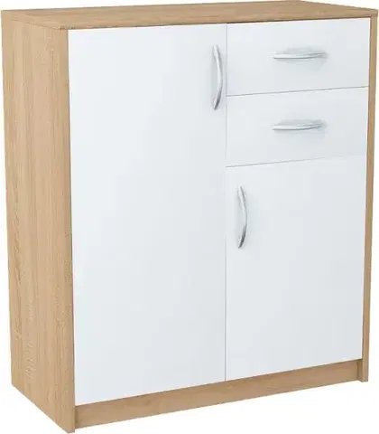 Komody a skrinky ANES komoda 2D2S, dub sonoma/biela