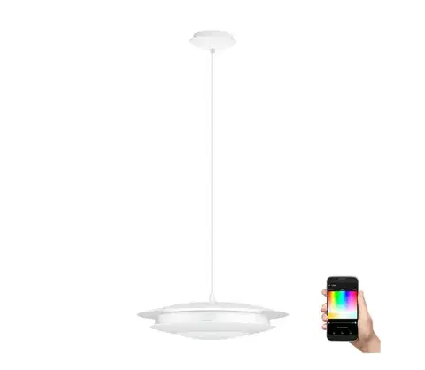 Svietidlá Eglo 98041 - LED RGB Stmievateľný luster na lanku MONEVA-C LED/18W/230V 98041