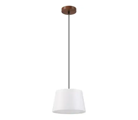 Svietidlá  Luster na lanku AIDA 1xE27/60W/230V pr. 25 cm dub/orech/biela LM-1.98/DĄB ORZECH/250