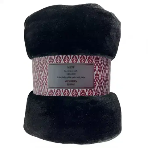 Ozdobné prikrývky Deka Nest Super Soft čierna 200x220 Merkury Home