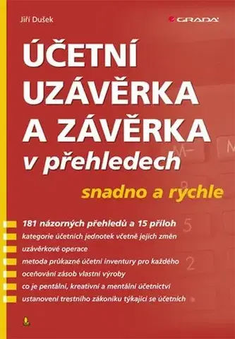 Dane, účtovníctvo Účetní uzávěrka a závěrka v přehledech - snadno a rychle - Jiří Dušek