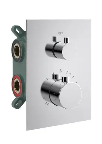 Kúpeľňové batérie SAPHO - KIMURA podomietková sprchová termostatická batéria, box, 3 výstupy, chróm KU683