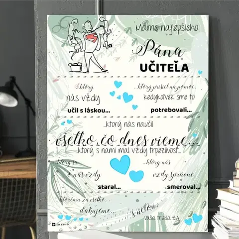 Tabuľky s venovaním (darčeky) Darčeky pre učiteľov - Prekvapenie pre učiteľa - obraz na stenu