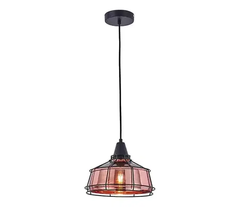 Svietidlá  111007 - Luster na lanku FACTORY 1xE27/11W/230V rose gold/čierna 111007